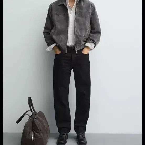 [BUNJANG] Zara Suede Leather Jacket Size 42 / 자라 스웨이드 레더 자켓 42