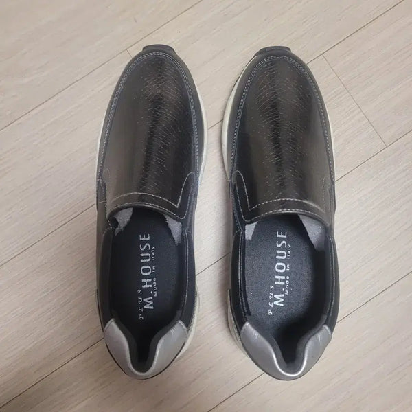 [BUNJANG] Women's Snakeskin Loafer Mule Sneakers / 새상품 뱀피 무늬 로퍼 뮬 스니커즈225