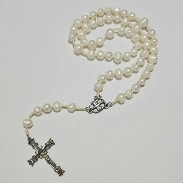 [BUNJANG] Handmade Natural Freshwater Pearl 5-Decade Rosary / 천연담수진주 5단 묵주(정가 79,000원/미사용)
