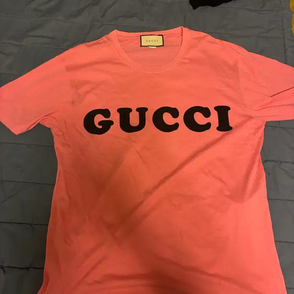 [BUNJANG] Gucci 18ss Logo Oversized T-Shirt Pink / 구찌 493117-X3N87 구찌 18ss 로고 오버사이즈 티셔츠 핑크