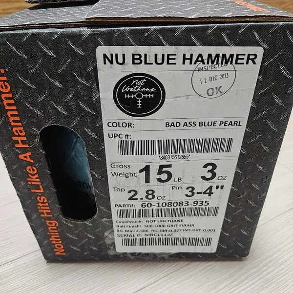 [BUNJANG] Hammer NU Blue Bowling Ball 15lb 3oz / 햄머 NU 블루 볼링공 새볼 판매합니다