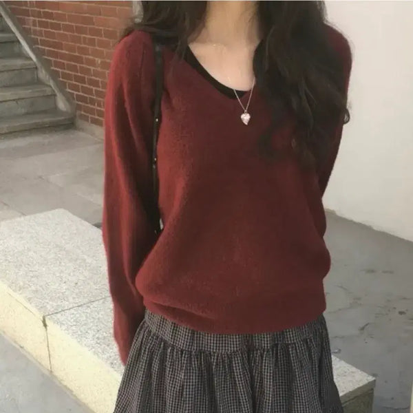 [BUNJANG] Mutecreme Moa Wool Knit - Brick Red / 뮤트크레메 모아 울 knit