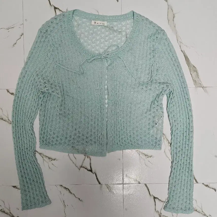 [BUNJANG] It MICHAA Glittery Eyelet String Cardigan / 잇미샤 글리터리 아일렛 스트링 가디건