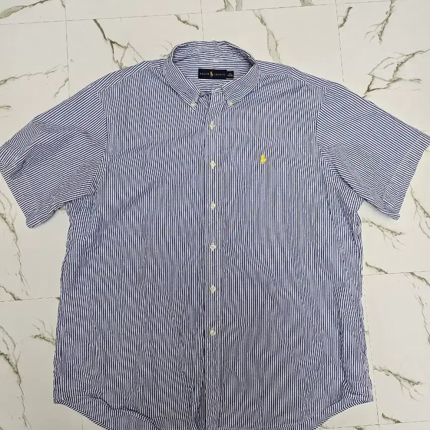 [BUNJANG] Polo Ralph Lauren Striped Short Sleeve Shirt / 폴로 랄프로렌 스트라이프 반팔 셔츠