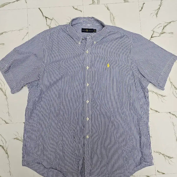 [BUNJANG] Polo Ralph Lauren Striped Short Sleeve Shirt / 폴로 랄프로렌 스트라이프 반팔 셔츠