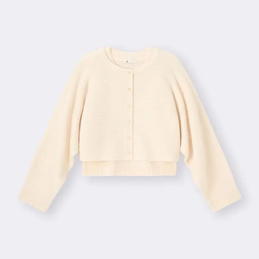 [BUNJANG] GU Puff Knit Cardigan Vest Set (Ivory) / 일본 GU 퍼프 니트 가디건 베스트 2개 세트