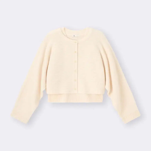 [BUNJANG] GU Puff Knit Cardigan Vest Set (Ivory) / 일본 GU 퍼프 니트 가디건 베스트 2개 세트