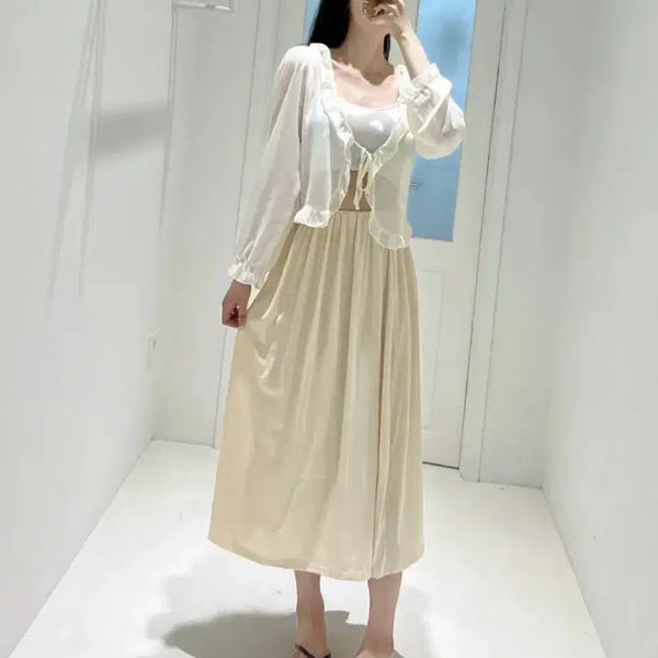 [BUNJANG] Black Pleated Banding Long Skirt / (새상품 블랙) 차르르 주름 밴딩 롱 스커트