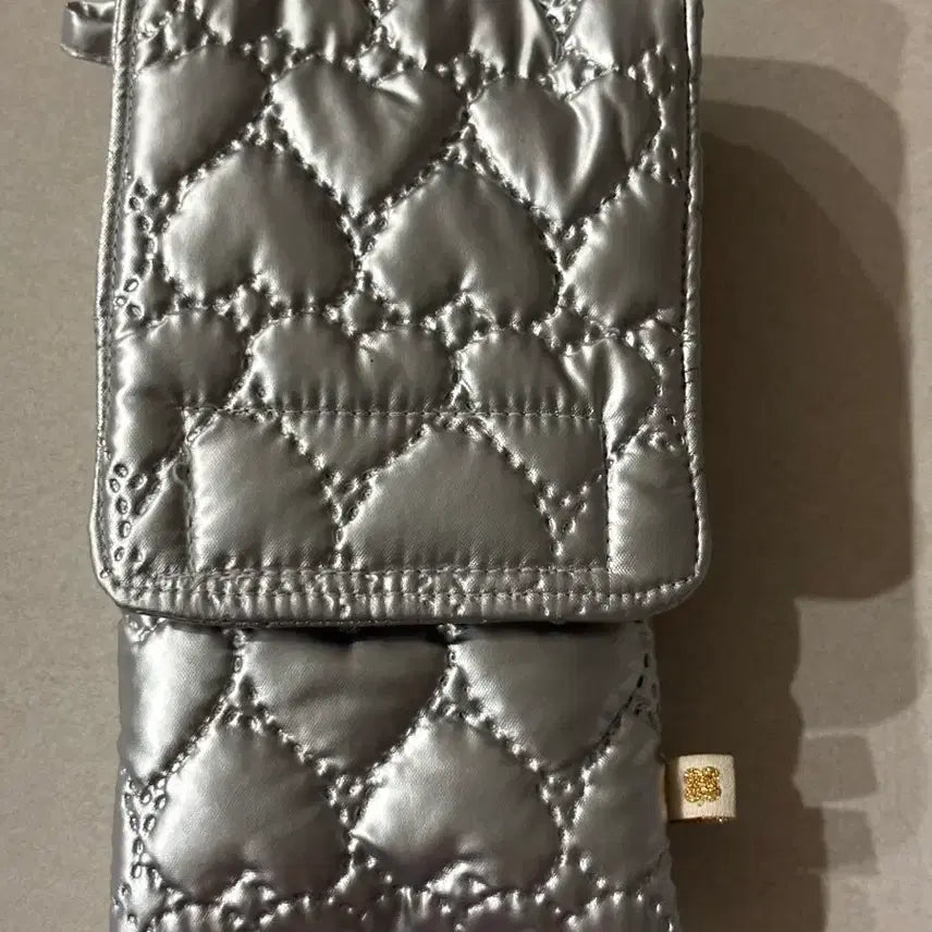 [BUNJANG] Clover Shop 3-Slot Heart Padded Pen Case / 만년필 파우치 펜케이스 3구 클로버상점 하트 실버 패딩