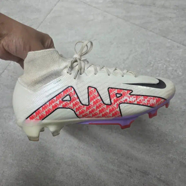 [BUNJANG] Nike Zoom Mercurial Superfly 9 Elite FG White Bright Crimson / [245] 나이키 줌 머큐리얼 슈퍼플라이 9 엘리트 FG 화이트 브라이트