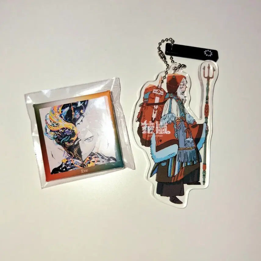 [BUNJANG] Eve Utaite ZINGAI Hanarashi Acrylic Keyring & Badge Bundle / 우타이테 Eve 이브 굿즈 아크릴 키링 뱃지 하나아라시