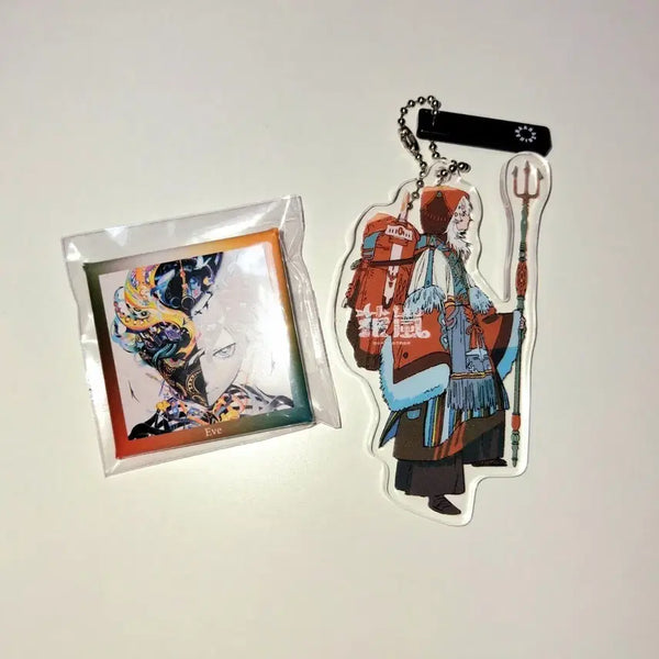 [BUNJANG] Eve Utaite ZINGAI Hanarashi Acrylic Keyring & Badge Bundle / 우타이테 Eve 이브 굿즈 아크릴 키링 뱃지 하나아라시