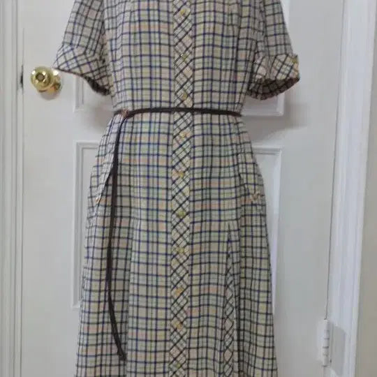 [BUNJANG] Daks Check Pattern Long Dress / 닥스 체크 패턴 롱원피스