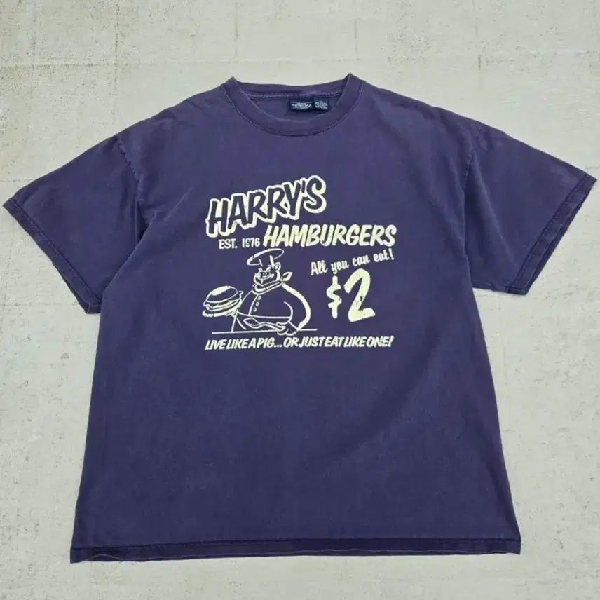 [BUNJANG] 90s Harris Hamburger Vintage T-Shirt / 90's 해리스 햄버거 빈티지 반팔 티셔츠