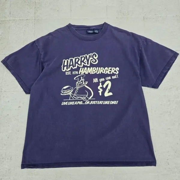 [BUNJANG] 90s Harris Hamburger Vintage T-Shirt / 90's 해리스 햄버거 빈티지 반팔 티셔츠