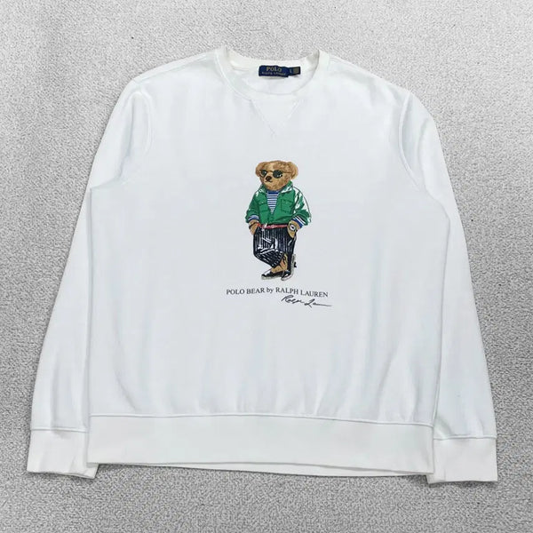 [BUNJANG] Polo Ralph Lauren Bear Crewneck Sweatshirt White L / 폴로 랄프로렌 베어 크루넥 맨투맨 화이트