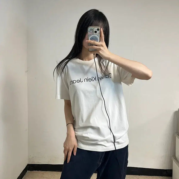 [BUNJANG] Calvin Klein White T-Shirt / 캘빈클라인 화이트 반팔