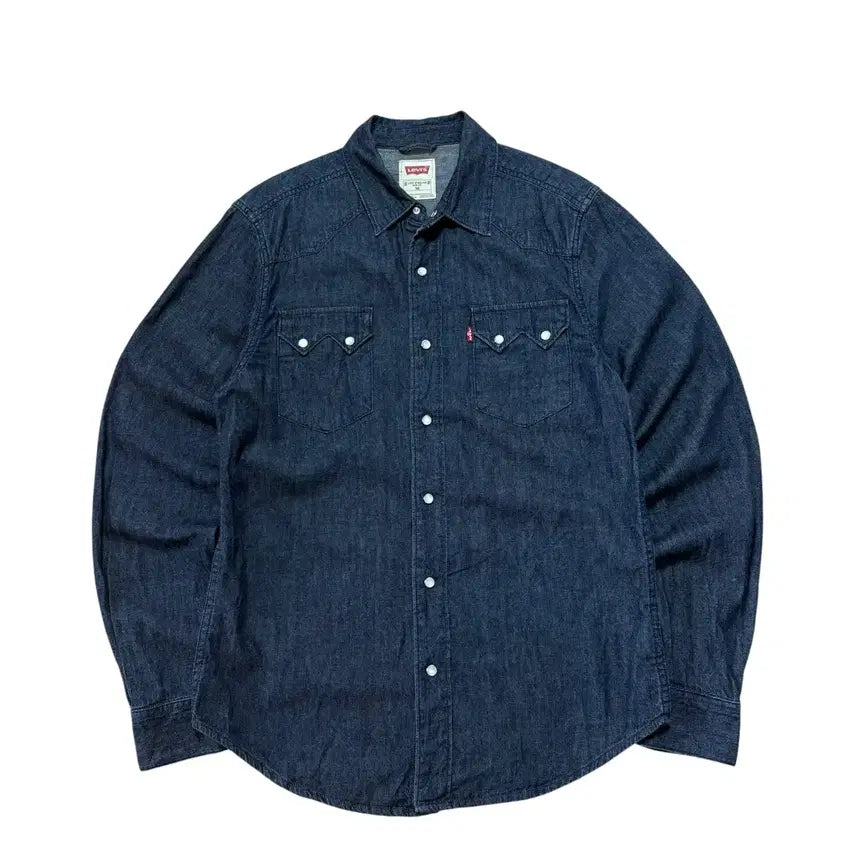 [BUNJANG] Levi's Dark Wash Denim Western Shirt / 리바이스 진청데님 웨스턴셔츠