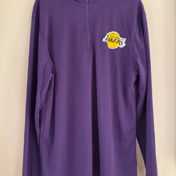 [BUNJANG] Ultra Game NBA Los Angeles Lakers Purple Half-Zip Long Sleeve L / NBA 울트라게임 LA 레이커스 퍼플 하프집업 롱슬리브 L