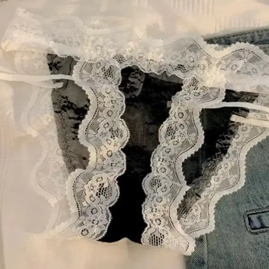 [BUNJANG] Women's Lace Thong Panty / 중고 여성 레이스 끈팬티