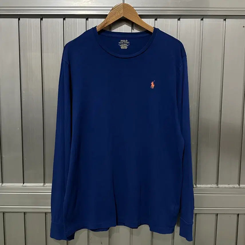 [BUNJANG] Polo Ralph Lauren Blue Slim Fit Long Sleeve T-Shirt / 폴로 랄프로렌 블루 슬림핏 롱슬리브 긴팔 티셔츠