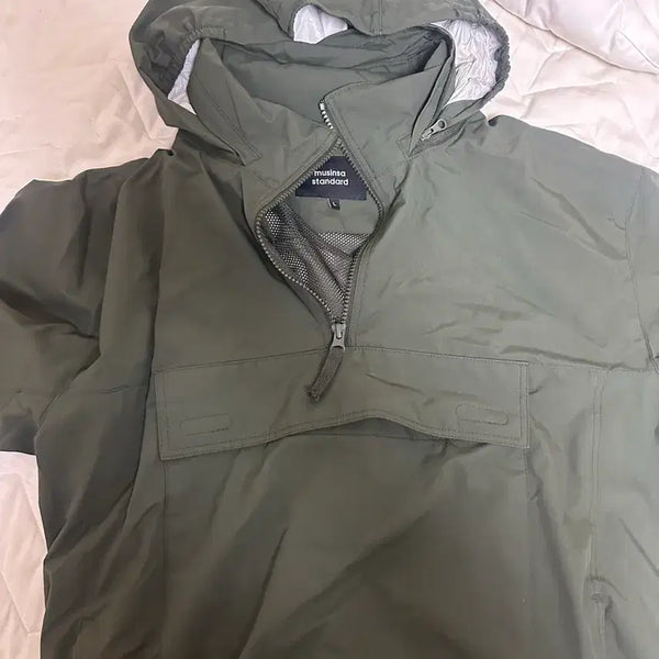[BUNJANG] Musinsa Standard Anorak Windbreaker Jacket Khaki / 무신사 스탠다드 아노락 바람막이 자켓 카키