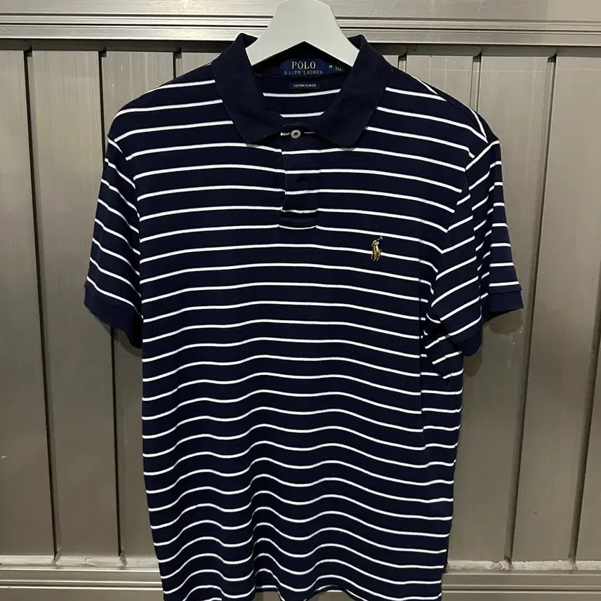 [BUNJANG] Polo Ralph Lauren Stripe Custom Slim Fit Short Sleeve T-Shirt / 폴로 랄프로렌 스트라이프 슬림핏 pk 반팔 티셔츠