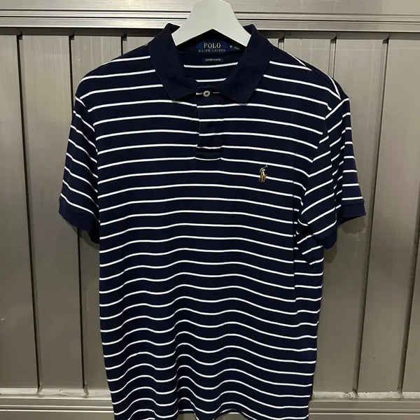 [BUNJANG] Polo Ralph Lauren Stripe Custom Slim Fit Short Sleeve T-Shirt / 폴로 랄프로렌 스트라이프 슬림핏 pk 반팔 티셔츠