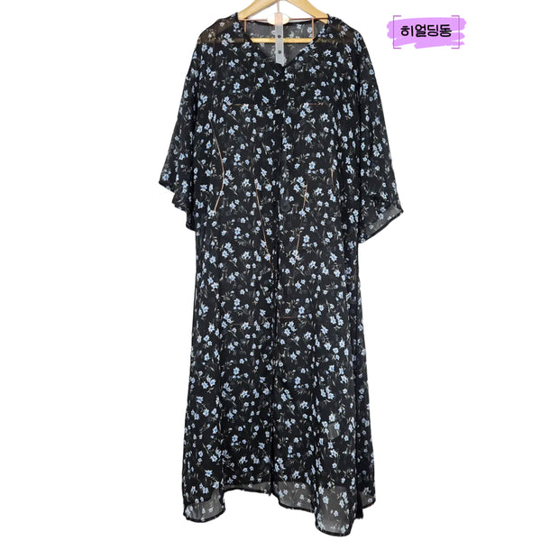 [BUNJANG] V-Neck See-Through Long Dress / 딩동 :) 여름세일/M/브이넥 시스루 롱원피스_143