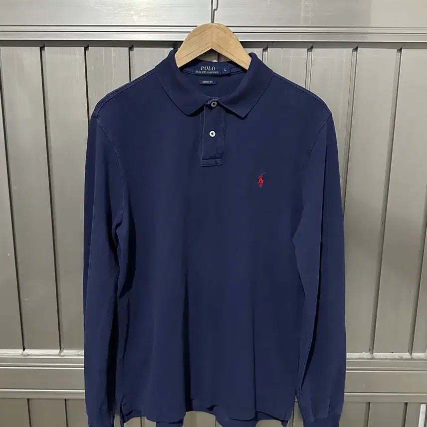 [BUNJANG] Polo Ralph Lauren Navy PK Long Sleeve T-Shirt / 폴로 랄프로렌 네이비 pk 긴팔 티셔츠