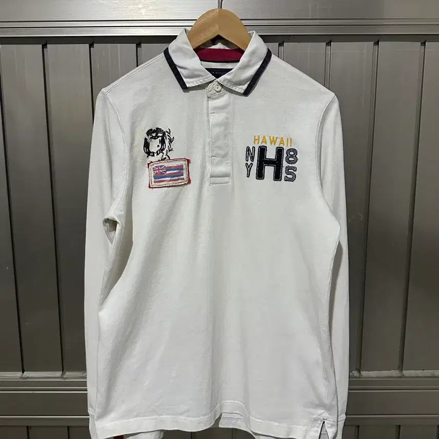 [BUNJANG] Tommy Hilfiger Hawaiian Print Long Sleeve T-Shirt / 타미힐피거 하와이안 pk 롱슬리브 긴팔 티셔츠