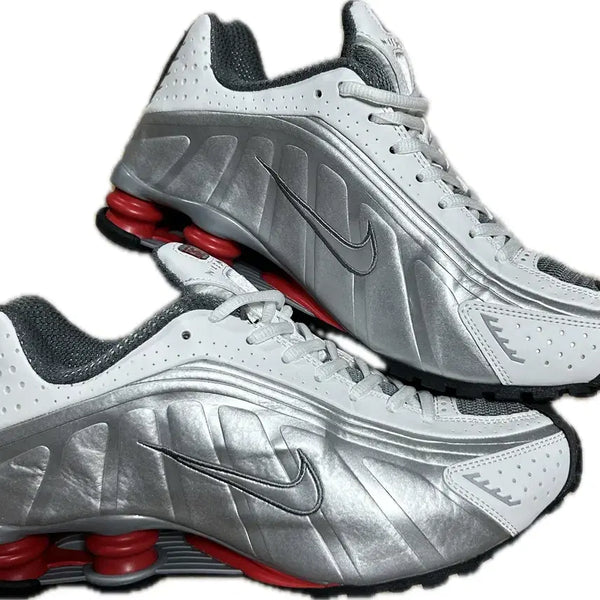 [BUNJANG] Nike Shox R4 Metallic Silver Comet Red Shoes / 나이키 샥스 r4 메탈릭 실버 코멧 레드 275