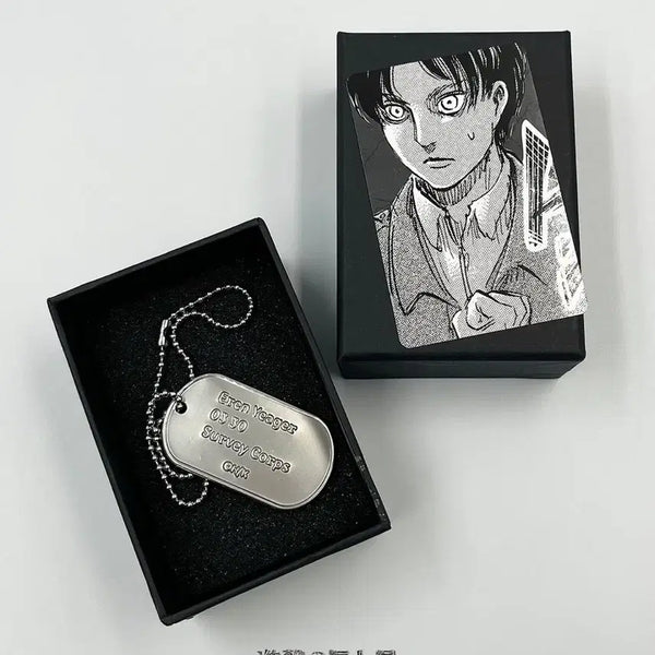 [BUNJANG] Attack on Titan Final Exhibition Eren Metal Tag Keyholder / 진격의거인 전시회 에렌 메탈 태그 키홀더 미개봉