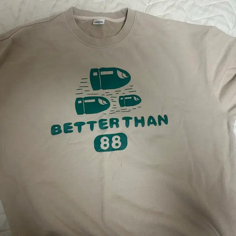 [BUNJANG] Better Than 88 Graphic Sweatshirt Beige / BETTER THAN 88 맨투맨 베이지