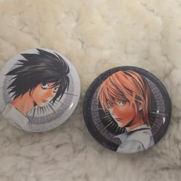 [BUNJANG] Death Note L & Light Can Badge Set / 데스노트 캔뱃지 L 엘 라이토