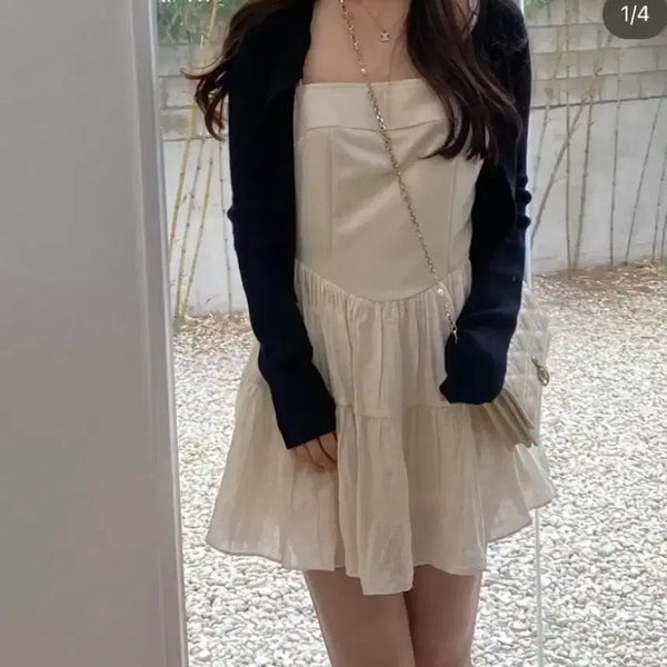 [BUNJANG] Yusop Blair Mini Dress Ivory / 유솝 블레어 미니 원피스 아이보리