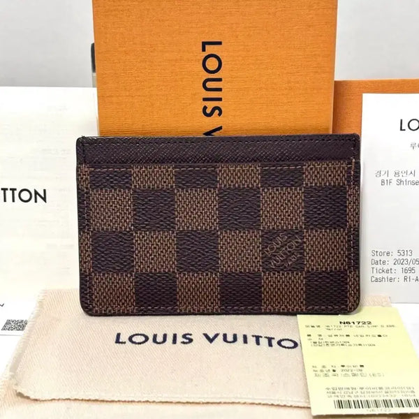 [BUNJANG] Louis Vuitton Damier Ebene Card Holder / 루이비통 다미에 에벤 카드지갑