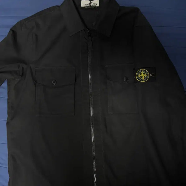 [BUNJANG] Stone Island Two-Way Zip-Up Shirt Black / 스톤아일랜드 집업 셔츠 블랙(정품/L)
