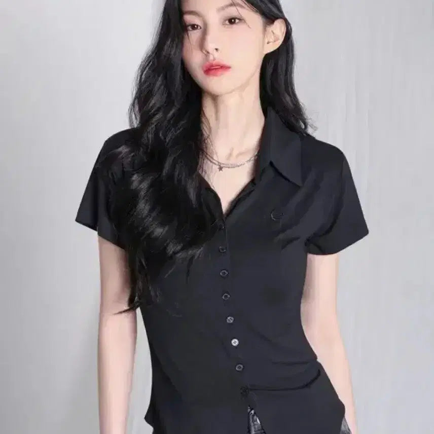 [BUNJANG] Urban Dress Sopy Collar Short-Sleeve Charcoal / 어반드레스 Sopy Collar Short-Sleeve CHARCOAL