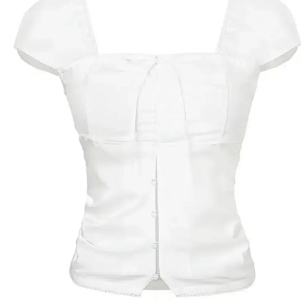 [BUNJANG] Your Shirring Blouse White / 포어링 유어 셔링 블라우스 화이트 your shirring blouse