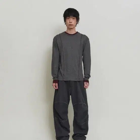 [BUNJANG] Paradigm Film Dyed Herringbone Double Knee Pants / 패러다임필름 다잉 헤링본 더블니 팬츠
