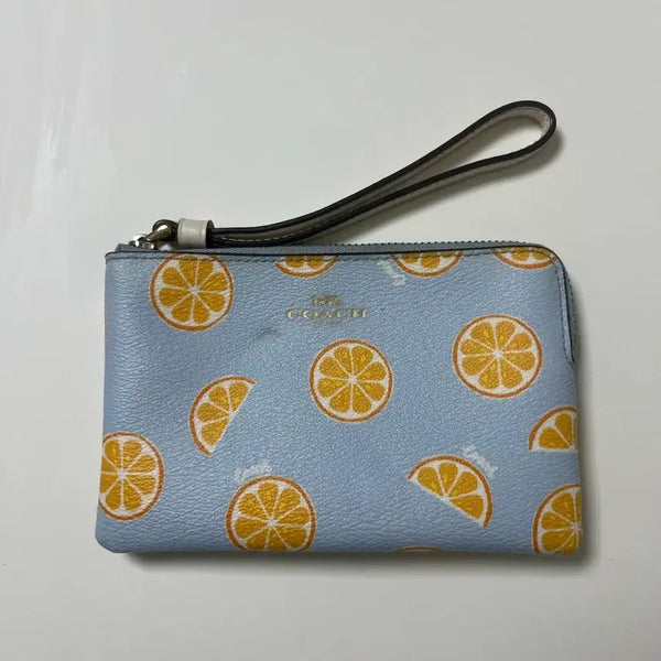 [BUNJANG] Coach Orange Pattern Pouch / 코치 오렌지 패턴 파우치