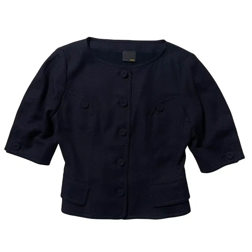 [BUNJANG] Fendi Round Neck Single Jacket / [여M] Fendi 펜디 라운드넥 싱글 자켓