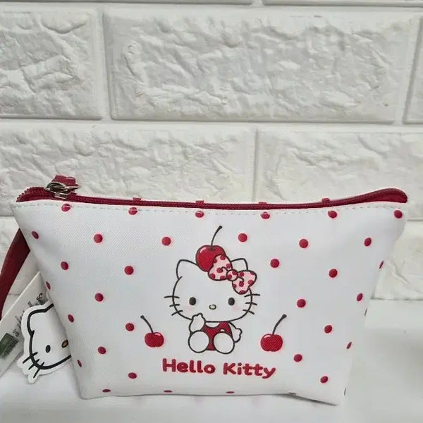 [BUNJANG] Hello Kitty Pouch White Red Dot / 헬로키티 파우치 화이트 레드 도트