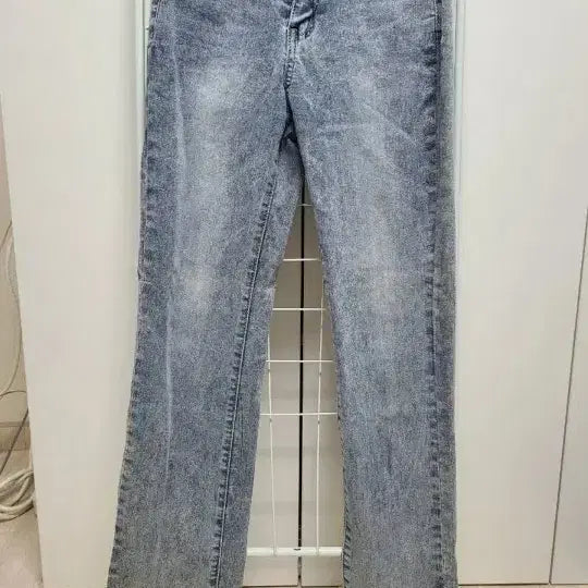 [BUNJANG] Light Wash Banding Semi-Wide Denim Pants / 연청 밴딩 세미 와이드 데님 팬츠