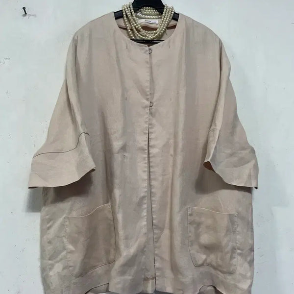 [BUNJANG] N6730 Linen Bandless Jacket / N6730 마 자켓.노카라.린넨.아방