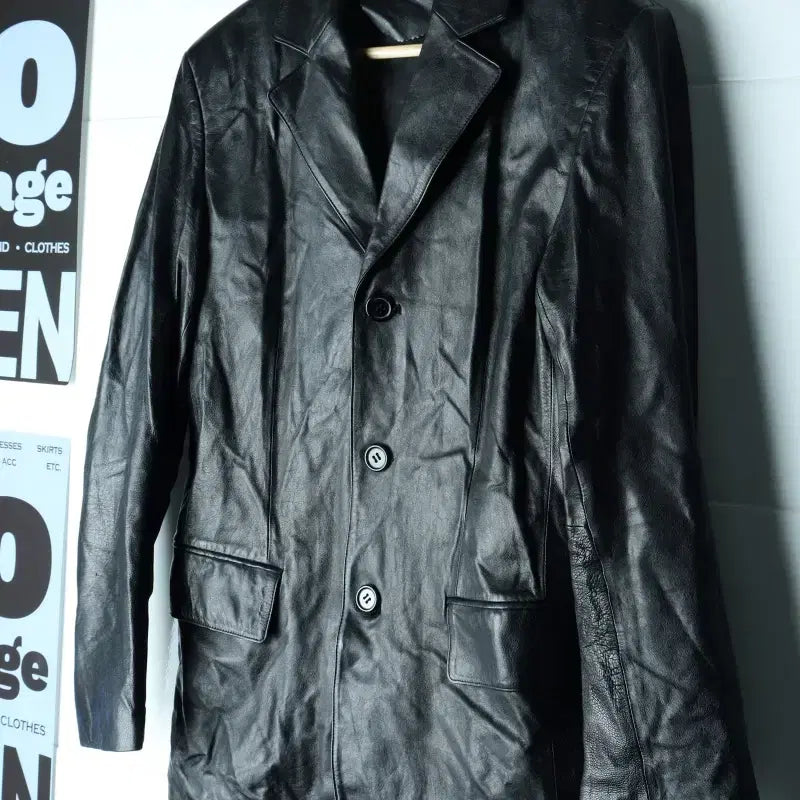 [BUNJANG] Brand Vintage Leather Zip-Up Windbreaker Jumper Jacket / (M-L) 브랜드빈티지 집업 바람막이 점퍼자켓 리얼레더-H34899