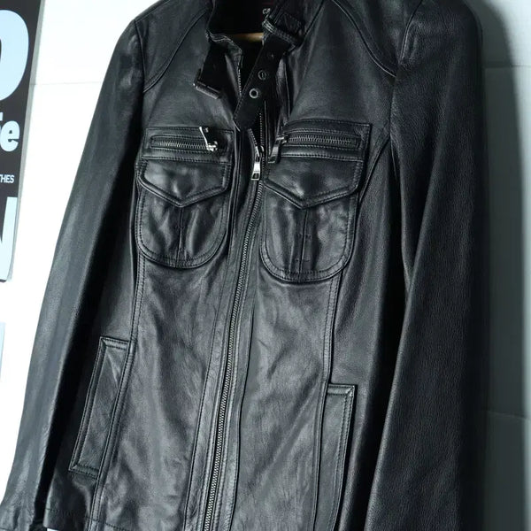 [BUNJANG] Brand Vintage Real Leather Zip-Up Windbreaker Jumper Jacket / W(M-L) 브랜드빈티지 집업 바람막이 점퍼자켓 리얼레더-H34910