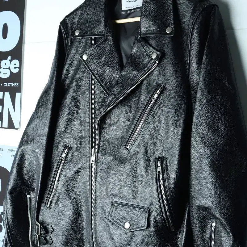 [BUNJANG] Vivastudio Real Leather Zip-Up Windbreaker Jumper Jacket (L-XL) / (L-XL) 비바스튜디오 집업 바람막이 점퍼자켓 리얼레더-H34912