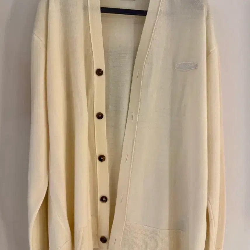 [BUNJANG] Wooyoungmi Back Logo Patch Cardigan Ivory 48 / 우영미 백로고 패치 가디건 아이보리 48 (성시경 착용)
